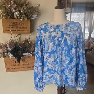 Vici Blue Floral Blouse